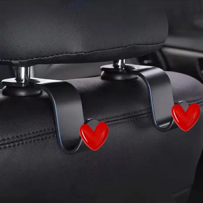 قطعتان من خطاف مسند الرأس لمقعد السيارة اللطيف ثلاثي الأبعاد - منظم تخزين السيارة العالمي لحقائب اليد والمحافظ والسترات