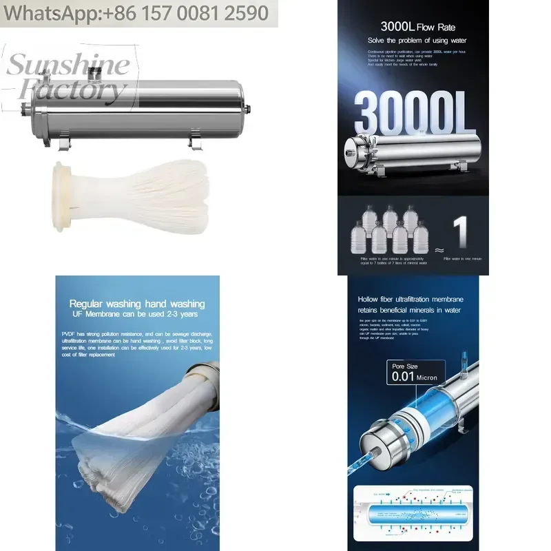 3000L UF Drinking Water Filters Purifier Whole House Stainless Steel Water Purifier