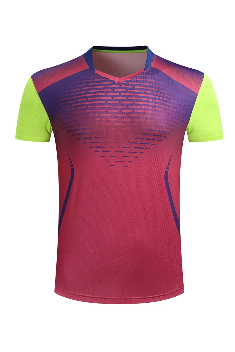 Camiseta de bádminton para hombre y mujer, ropa de poliéster transpirable para tenis de mesa, camisetas de tenis de manga corta de secado rápido, 211