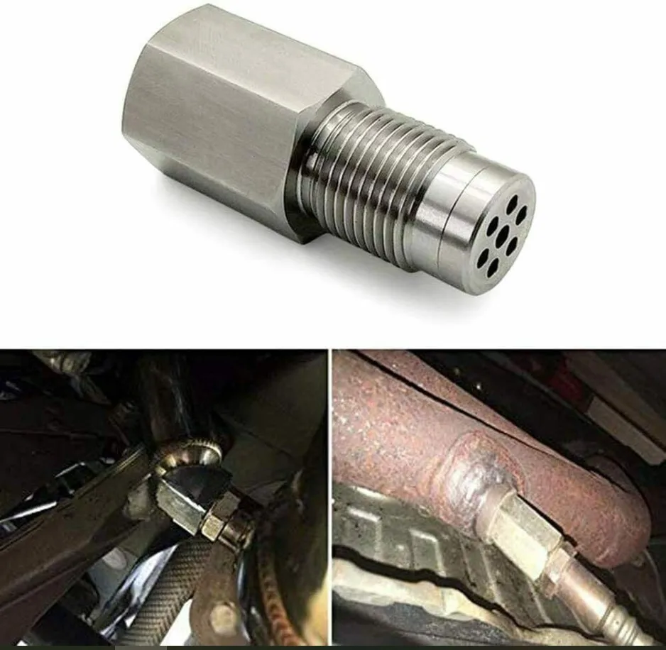

Universal Stainless Steel SS304 Check Engine Light CEL mini catalyst O2 Sensor Spacer Adapter M18X1.5