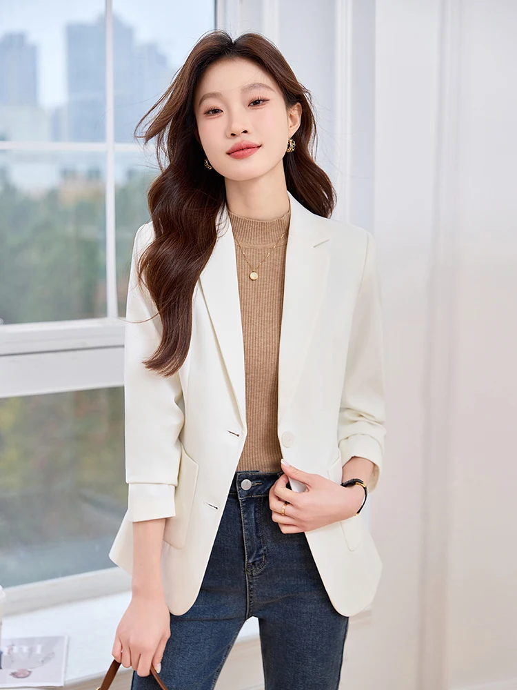 AIyssa2025 new spring and summer fashion professional women's long-sleeved suit jacket, classic beauty, always shining