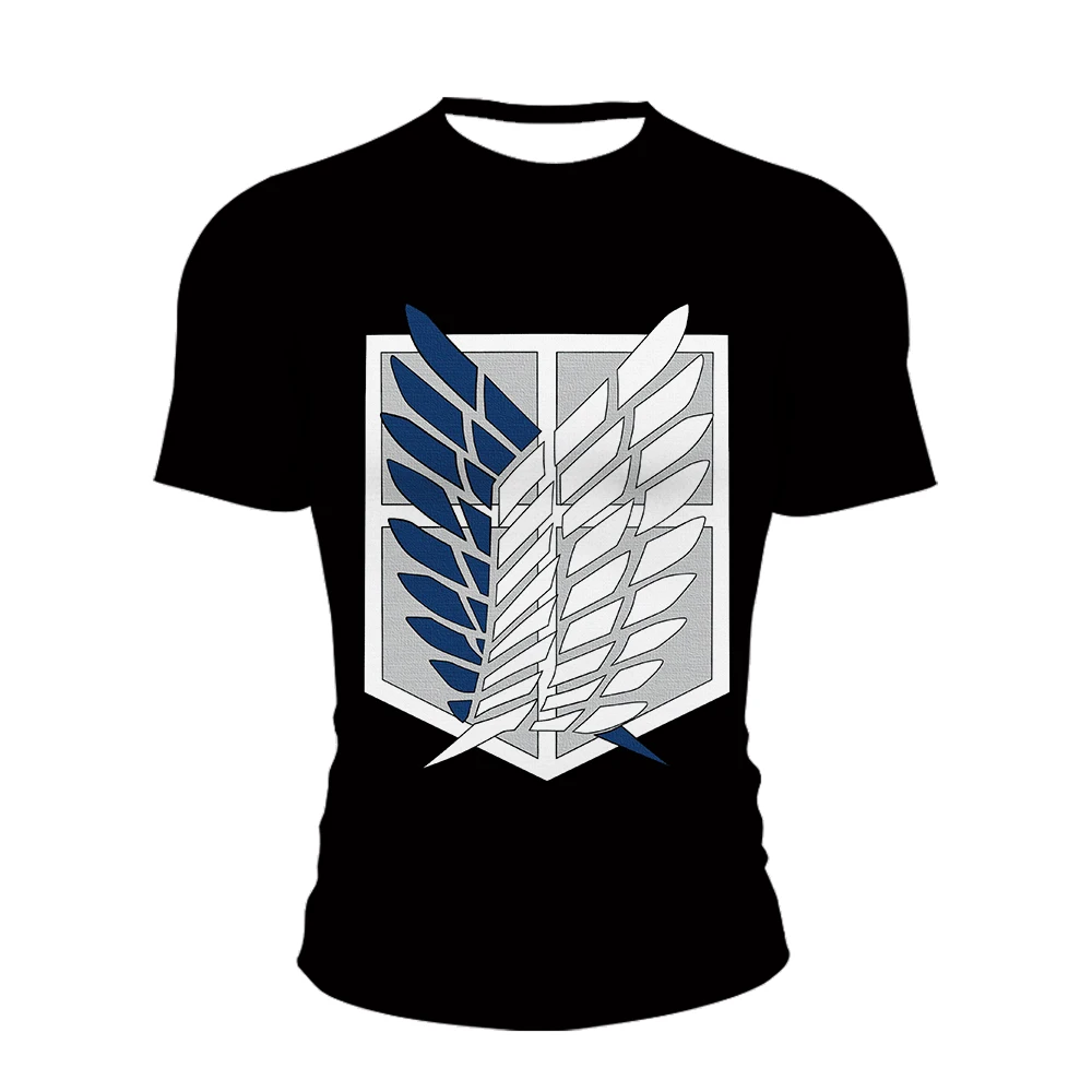 New Cool Design Wing Pattern t shirt for men Summer Handsome Fashion Men's t-shirts 3D Print shingeki no kyojin graphic tee Tops