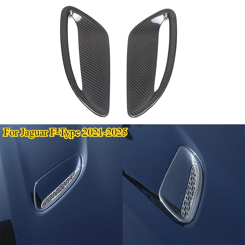 

For Jaguar F-Type 2021-2025 Real Carbon Fiber Car styling Car Hood Vent Decoration Sticker External Modification Accessories