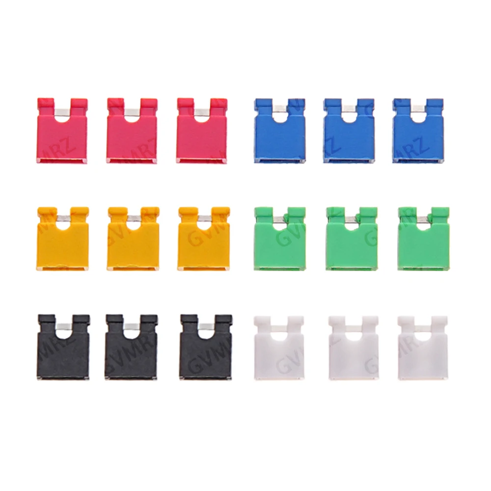 100PCS/lot 2.54mm Jumper Cap Short Circuit Block Connector Hat Closed Open Long Handle for Pin Header Male Female PCB open