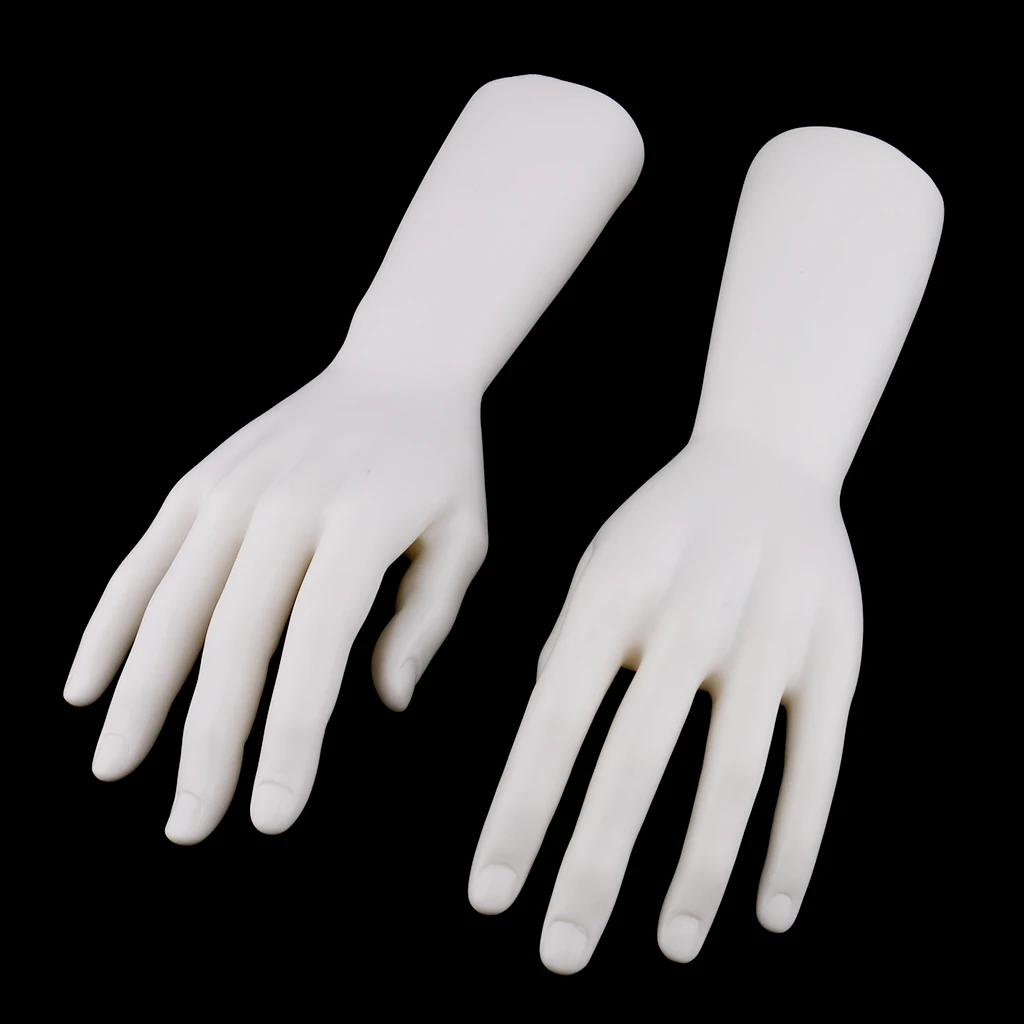 Life Size Jewelry Hand Mannequin Polyethylene Display Stand Pair for Shop Window Bracelet Ring Watch
