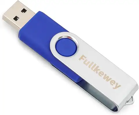 16G/32G/64G/128GB USB Flash Drive, High-Speed Memory Stick with Rotating Cap in Black/Blue/White