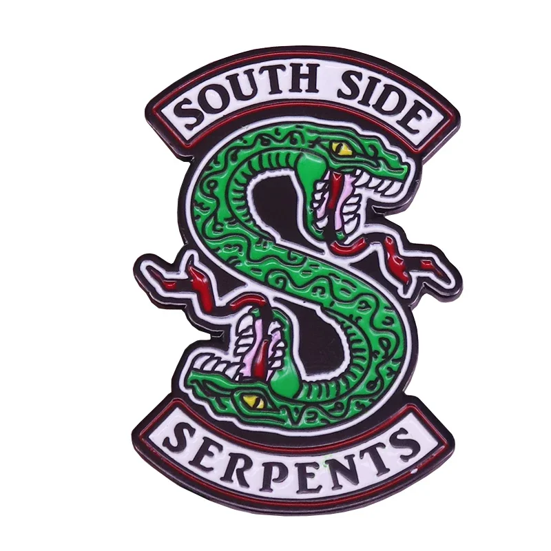 South side serpents enamel pin horror snake brooch reptile animal badge green python pin Riverdale fans gift horror art accessor