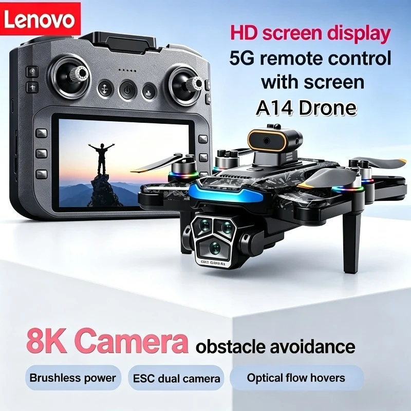 

Lenovo A14 GPS Drone 8K HD Camera FPV RC Quadcopter Foldable Portable UAV Aerial Photography 5G WiFi Drone Large Screen