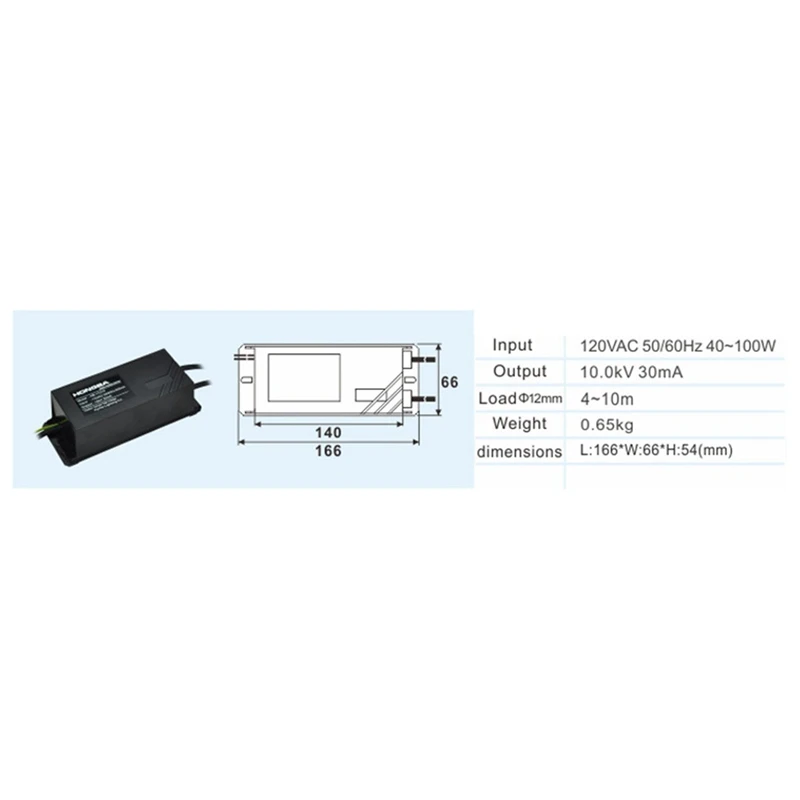 Imagem -06 - Hongba-transformador Eletrônico de Lâmpada de Neon Kit Retificador Preto Power Converter 110v 10kv 30ma us Plug Peça