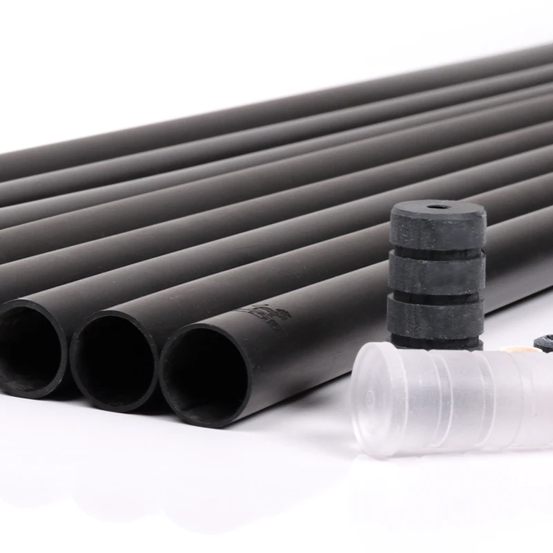 أنبوب أعمدة البلياردو من ألياف الكربون 12.2 مم، فراغات جديلة مدببة مع حشوة إسفنجية، حلقي و