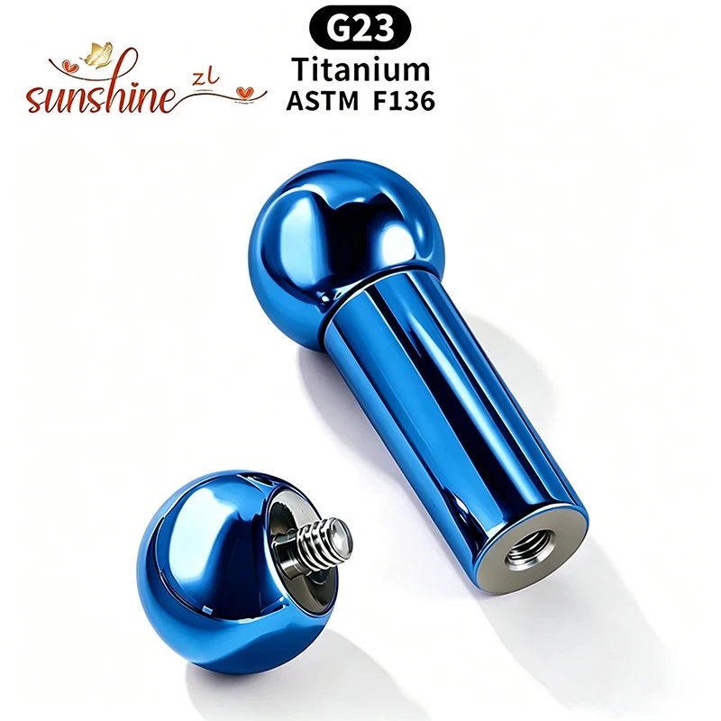 Implantatgeeignetes Titan ASTM F136 Internes Gewinde Gerade Barbells Zungenpiercing Ohrringe Piercing-Schmuck Stab 1 Stück/Los Eloxiert