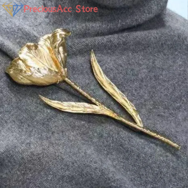 خمر فريد كبير ورقة معدنية زهرة بروش للنساء الفتيات مبالغ فيها بدلة على الموضة الصدار دبابيس تظهر مجوهرات الحفلات هدية