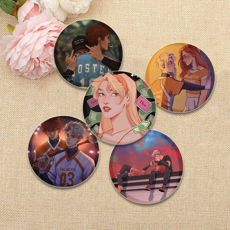 Cartoon Style Badge Manga The Foxhole Court Brooches on Backpack Clothes Handmade Round Enamel Pins for Jewelry Gift Accessory