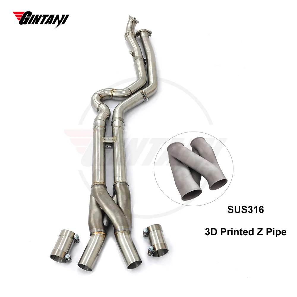 Gintani Mid Pipe for BMW G80 M3 G82 M4 G87 M2 S58 3.0T 70mm/2.75inches Equal Length Exhaust Middle Pipe System with Z-Pipe