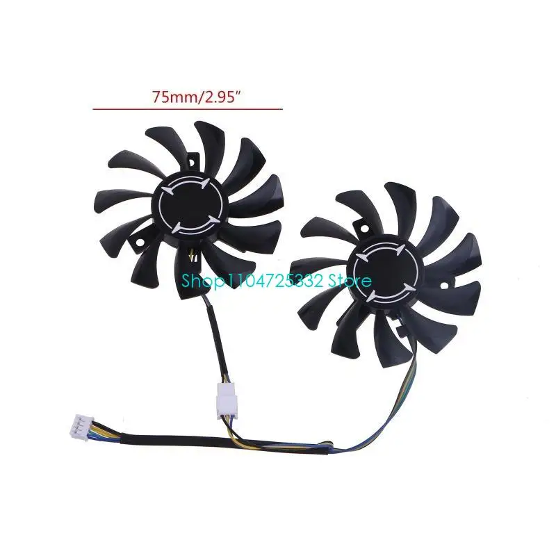 P5EA Dual 75mm GPU Cooler Fans HA8010H12F-Z For For MSI GTX660 GTX670 GTX680 R6790 Graphics Card Radiator