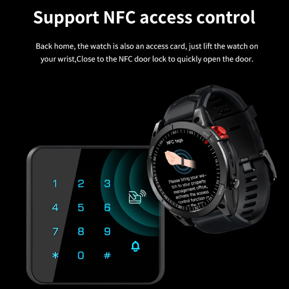 Fashion HD Blue Tooth Call Smart Watch NFC Voice Assistant Combination Lock Heart Rate Smartwatch Music Waterproof Weather Clock