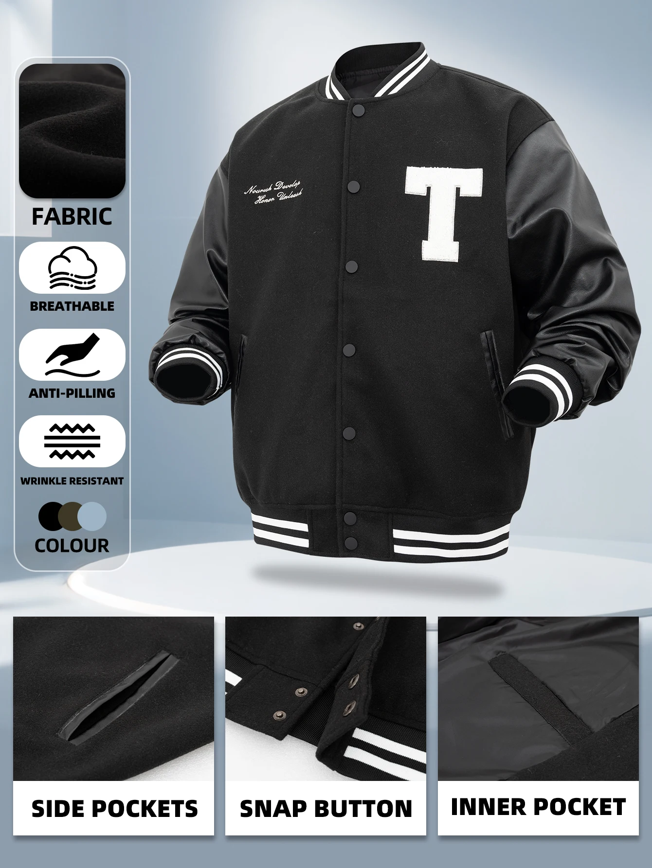 Men's Bomber Jackets Track Jacket Autumn/Winter Varsity Motorcycle Jacket Windbreaker Biker Jacket Man New In Parkas F1 Clothing