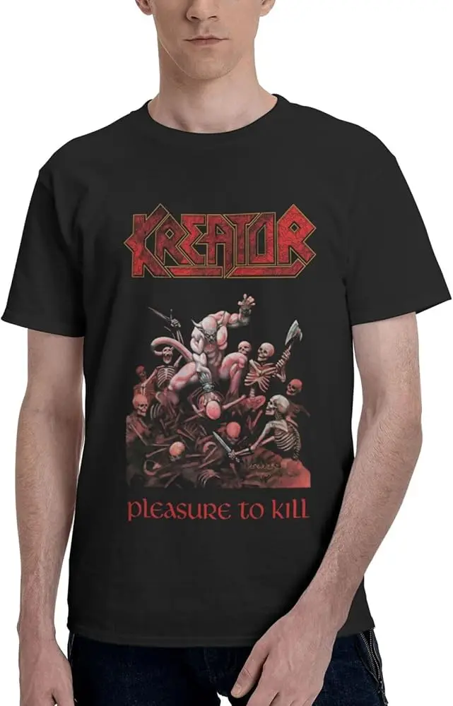 Kreator 'Pleasure to Kill' Unisex Soft T Shirts Music Tour  High Quality 100%Cotton Short Sleeve