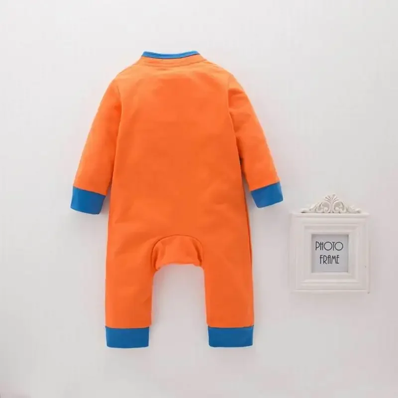 New Spring Autumn Toddler Boy Jumpsuit Chinese Style Collar Long Sleeve Romper Infant Newborn Outgoing Crawling Clothing E12391