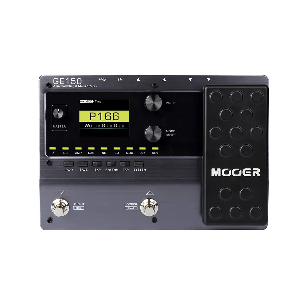 Mooer GE150 Multi Effects Processor Digital Tube AMP Modelling Guitar Pedal 55 AMP Models 151 Effects 80s Looper 40 Drum Rhythms