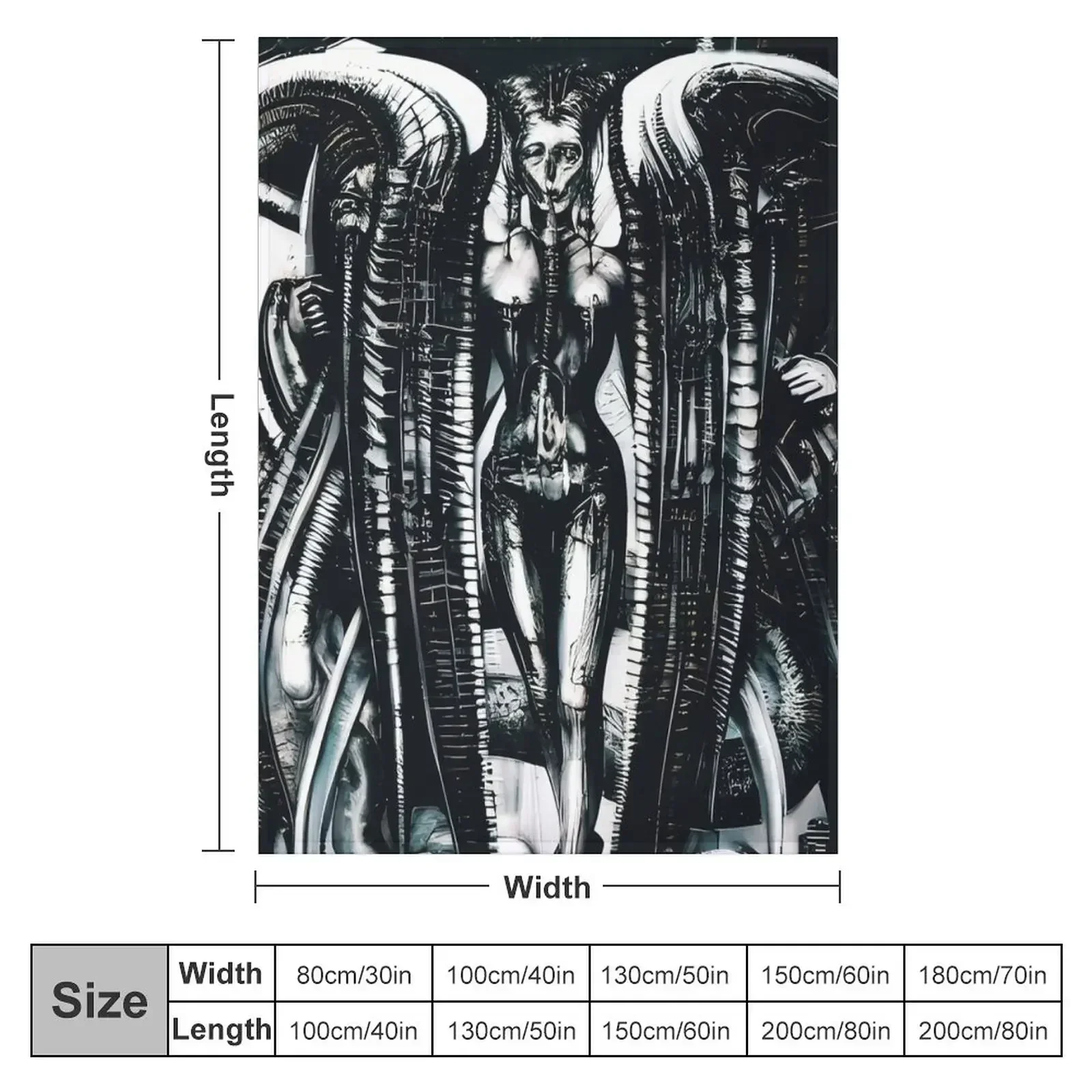 HR Giger Lilith Steampunk Throw Blanket couch cozy soft plush fuzzy picnic outdoor blanket