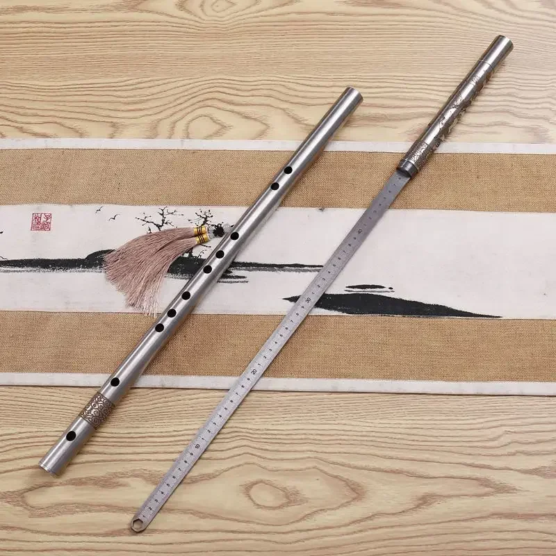 76cm Outdoor EDC Longquan Hand Forged Steel Multifunctional Flute Ruller Short Stick Car Mounted Portable Window Breaking Tool