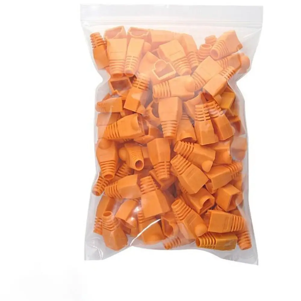 100Pcs CAT5e CAT6 RJ45 OD6.5 Cable Connector Plug 8p8c Connector Ethernet Boot CoverNetwork Cable Caps Durable Strain Relief
