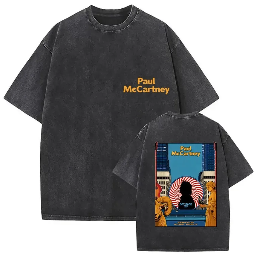 

Vintage Washed Paul McCartney Got Back Tour 2026 Merch T Shirts soft Pop Music Clothing Hip Hop High-end Luxury Oversized Unisex