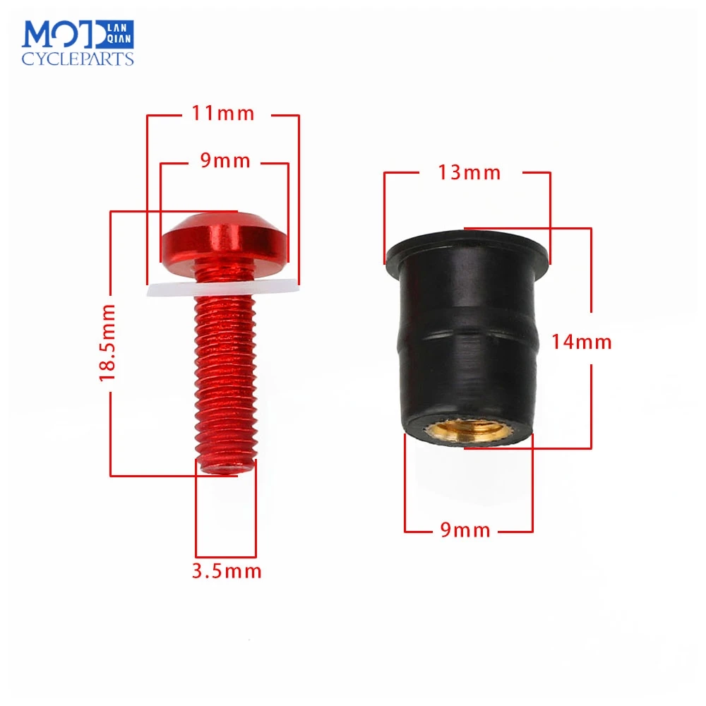 10PCS M5 5mm Windscreen Windshield Bolts Screw Kits accsesories For YAMAHA TMAX 530 T-MAX 530 2013 2014 2015-2017-2020-2023