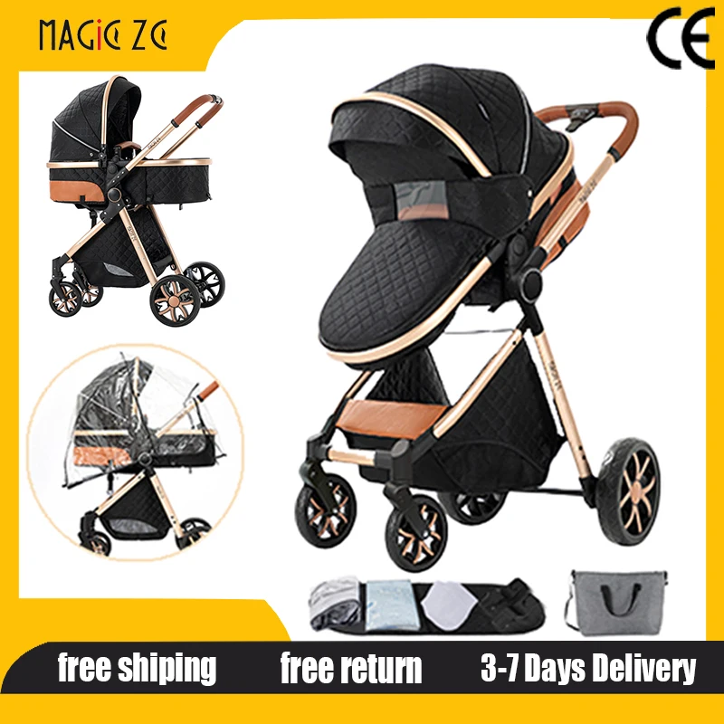 

Компактная детская коляска 2 в 1, легкая прогулочная коляска с солнцезащитным козырьком и корзиной для хранения, складная коляска для новорожденных