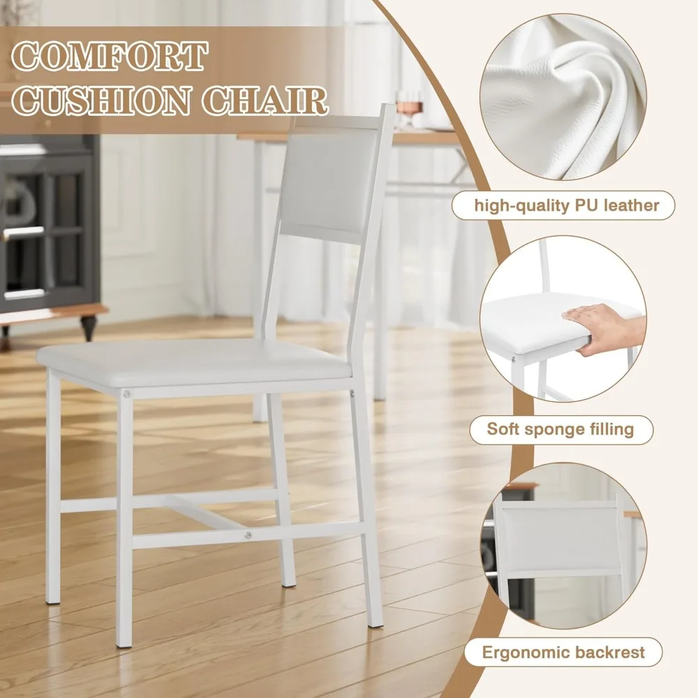 طقم طاولة طعام VECELO مكون من 4 قطع مع كراسي وطاولة مطبخ مكونة من 5 قطع وكراسي مبطنة منجدة للمساحة الصغيرة وغرفة الطعام،