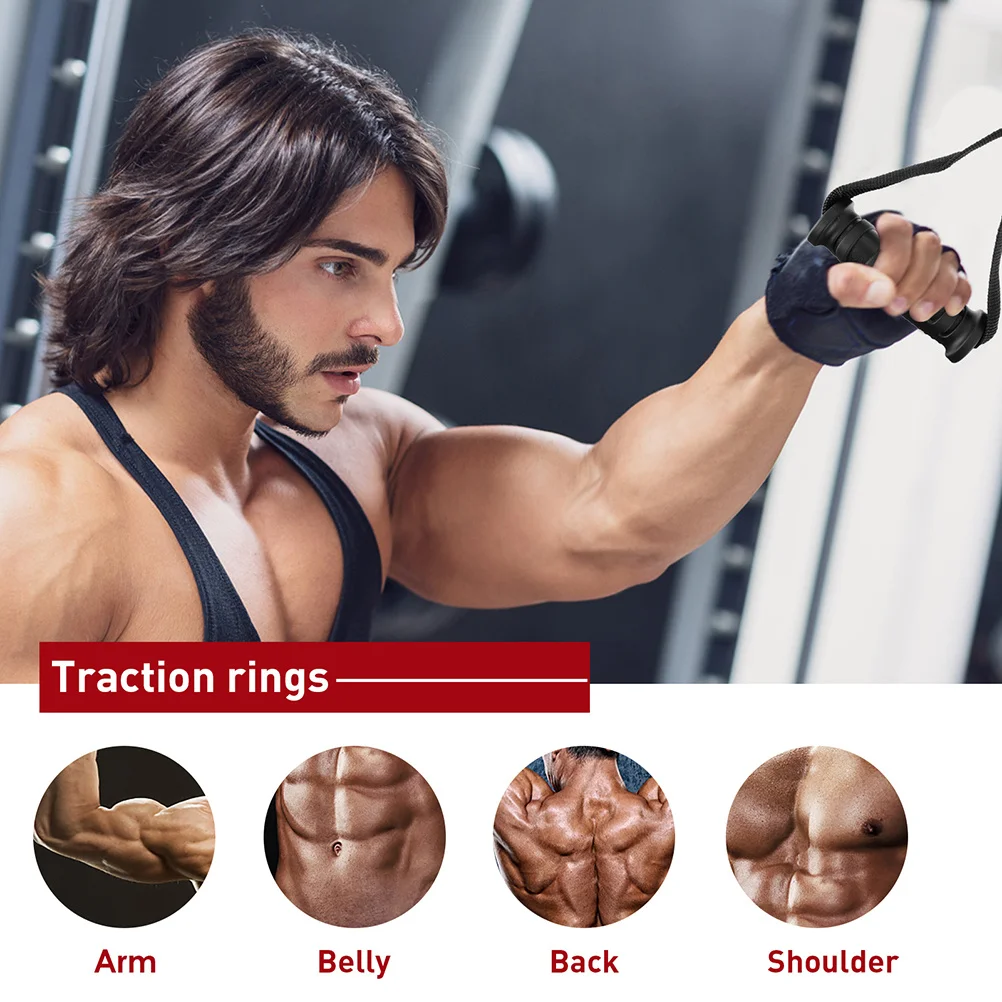 

2pcs Fitness Handle For Resistance Band Heavy Duty Cable Machine Attachment Workout Grip Sports Pull Down Accessory Home