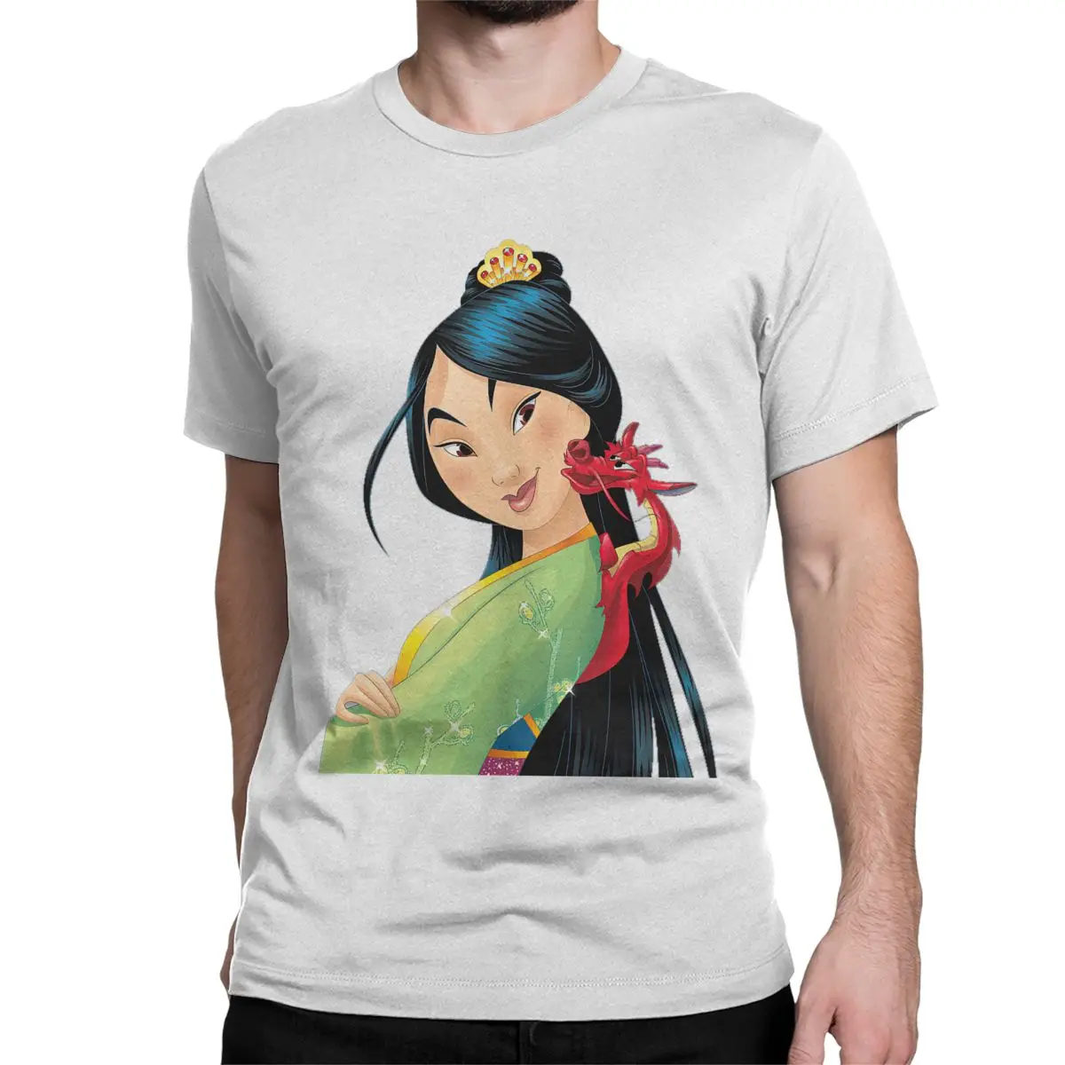 Men Women's Mulan Princess Mushu T Shirt Cotton Tops Casual Short Sleeve Crewneck Tee Shirt Plus Size T-Shirts