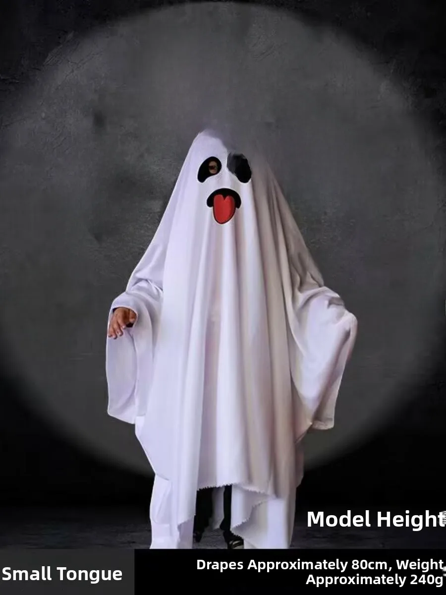 Sweat à capuche fantôme blanc pour loween Par, Costume de mascarade pour enfants et adultes, Costume de scène traditionnel chinois en Polyester