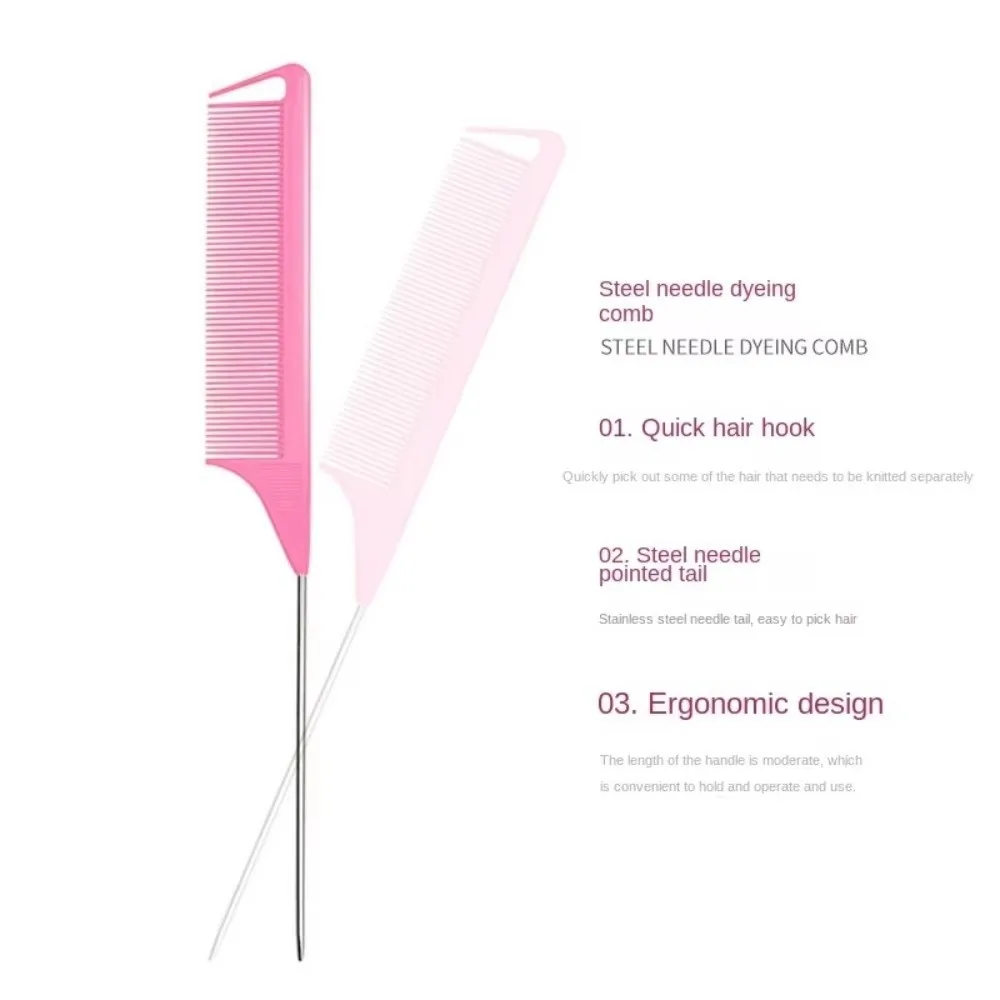 4pcs/set Loop Elastic Hair Bands French Braid Tool Metal Pin Tail Pointed Tail Comb Hair Braiding Tool Mouse Tail Comb