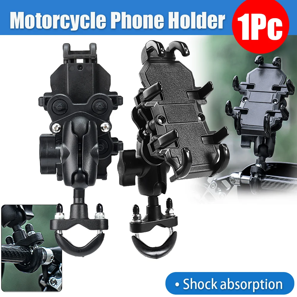 

Motorcycle Phone Holder anti vibration shock absorption mobile phone stand For bike riding food delivery Handlebar Holder