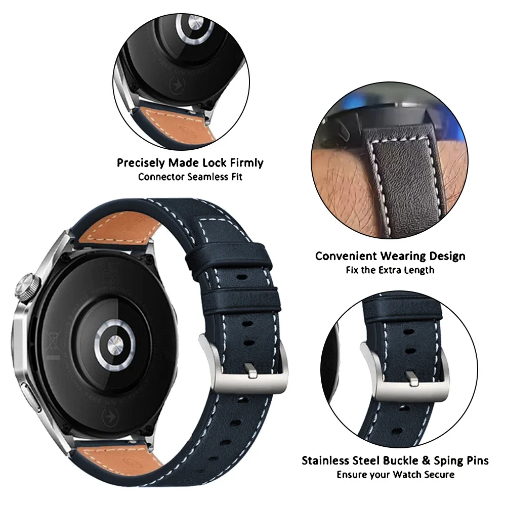 Leather Soft Watchband For Huami AMAZFIT GTR 4 3 mini/GTS 4 3 2e/Active 2 Belt Strap BIP 5 U S Lite CHEETAH Pace 20mm 22mm Bands