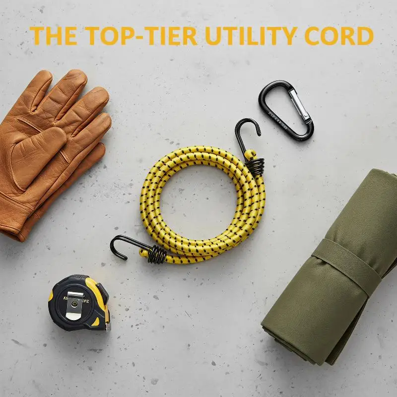 Durable High Elasticity Latex Bungee Cords 5Pcs 60cm Tie Down Straps for Bike Luggage Camping Hiking Road Trip