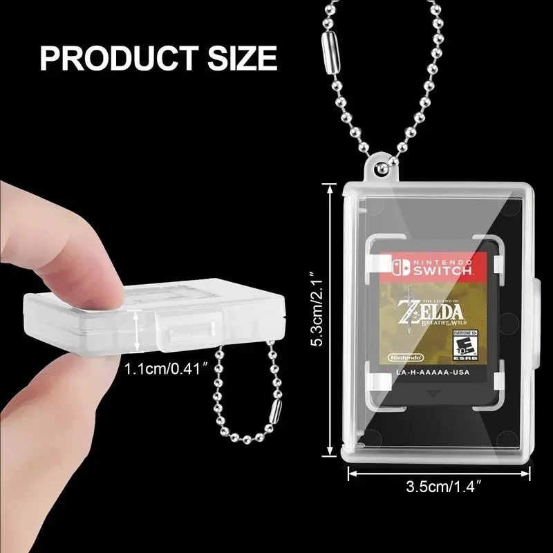 Portable Storage Case with Keychain for Switch Game Card Cartridge Micro SD TF Card Storage Box Holder for Switch Oled/Lite - view 5