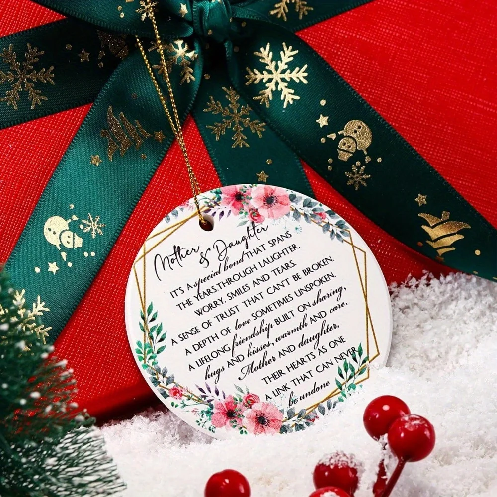 

1 acrylic Christmas decoration - Inspirational quotes about mother-daughter bond for hanging decoration, suitable for festivals