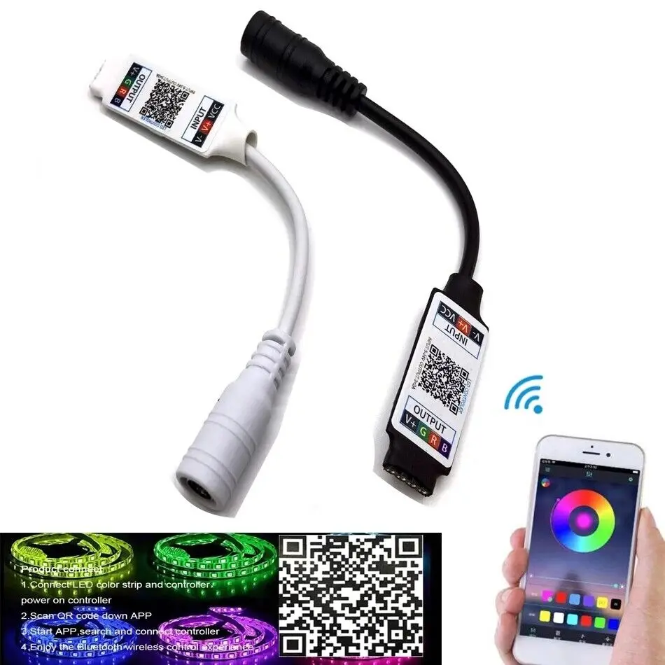 DC5-24V USB/DC Mini Bluetooth-compatible Smart Phone APP Controller Wireless Control For 5050 3528 RGB LED Strip Light