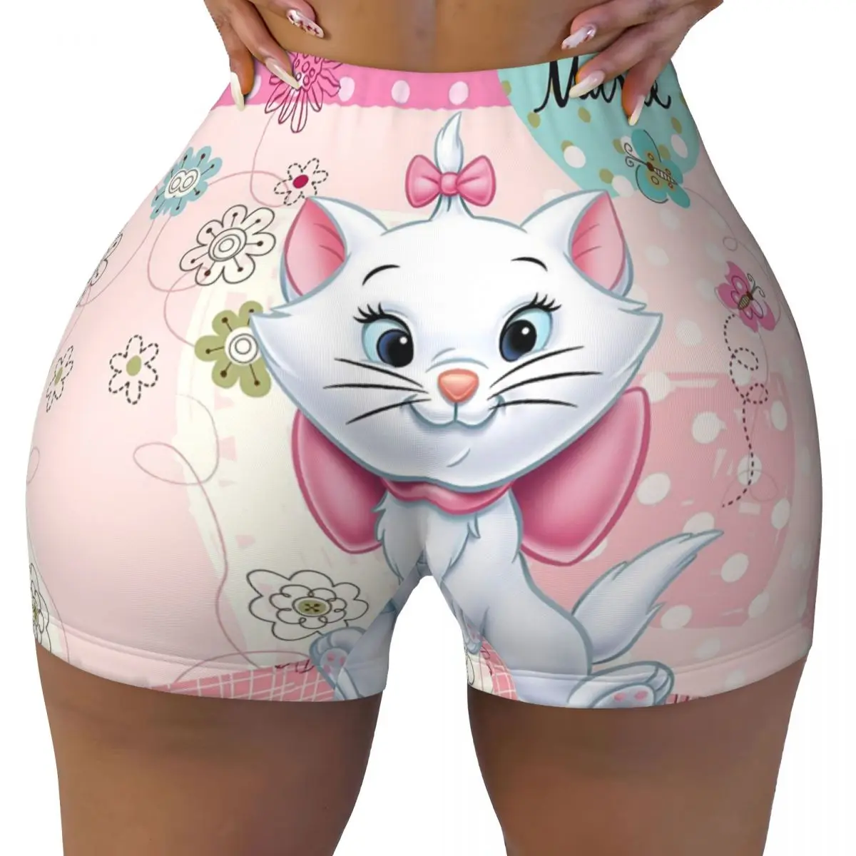 

Custom Movie Marie Cat Volleyball Biker Gym Shorts for Women Funny Kitten Film Athletic Workout Yoga Shorts