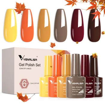 Venalisa Nagelgel Polish Herfst Kleur HEMA GRATIS Herfst Seizoen Gel Nagellak Kit Losweken UV LED Semi Permanente Nagelgel 6 stks/kit