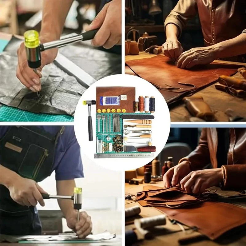 AT02-Leather Working Tools Manual Leather Crafting Tool Leatherworking Tool Set Versatile Leather Punch Tool Leather Making