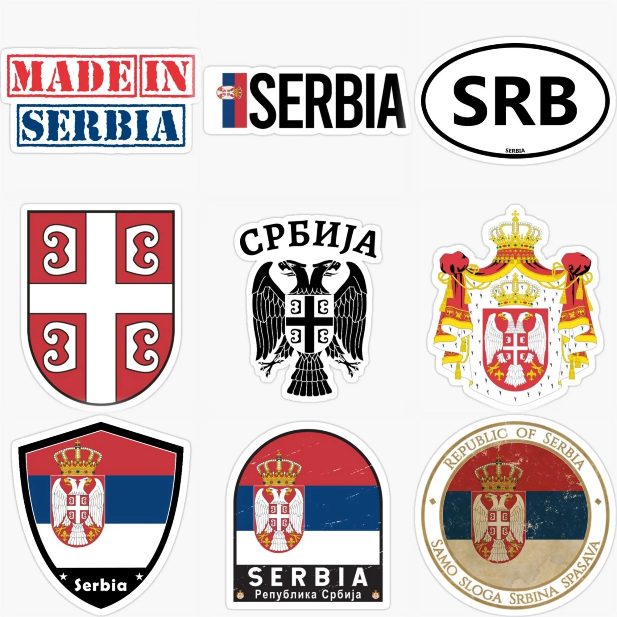 

Serbia SRB Flag Map National Emblem Creative Sticker for Decorate Car Van Truck Helmet Window Fridge Wall Decal Accessories