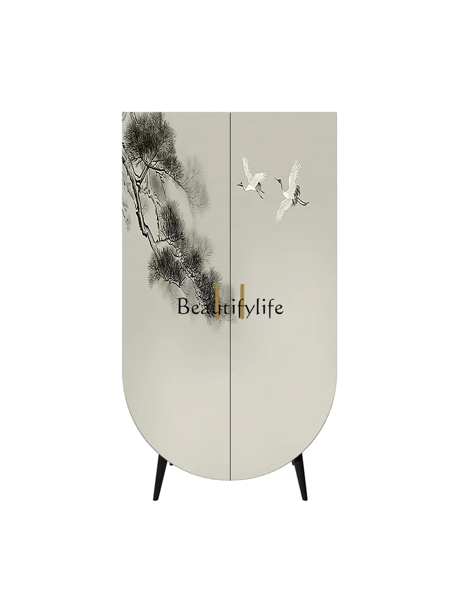 

New Chinese Style Solid Wood Storage Clothes Closet Installation-Free Modern High Cabinet Cloakroom Customization