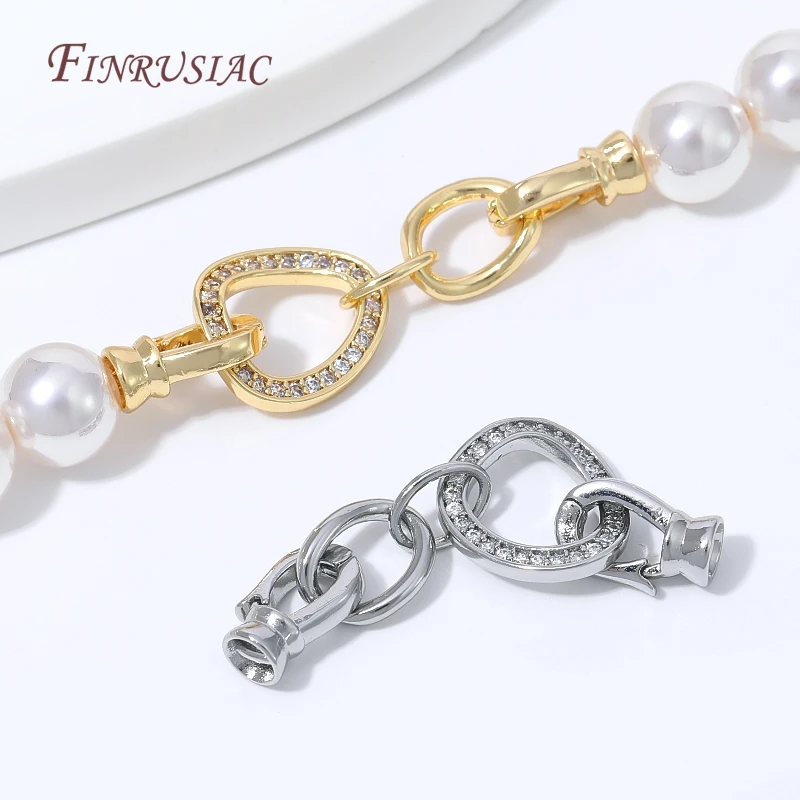 1/2Pcs18K Gold Plated Rhinestone Jewelry Connector Clasp Ring Clasp Bracelet Necklace Clasp DIY Jewelry Making Supplies Findings