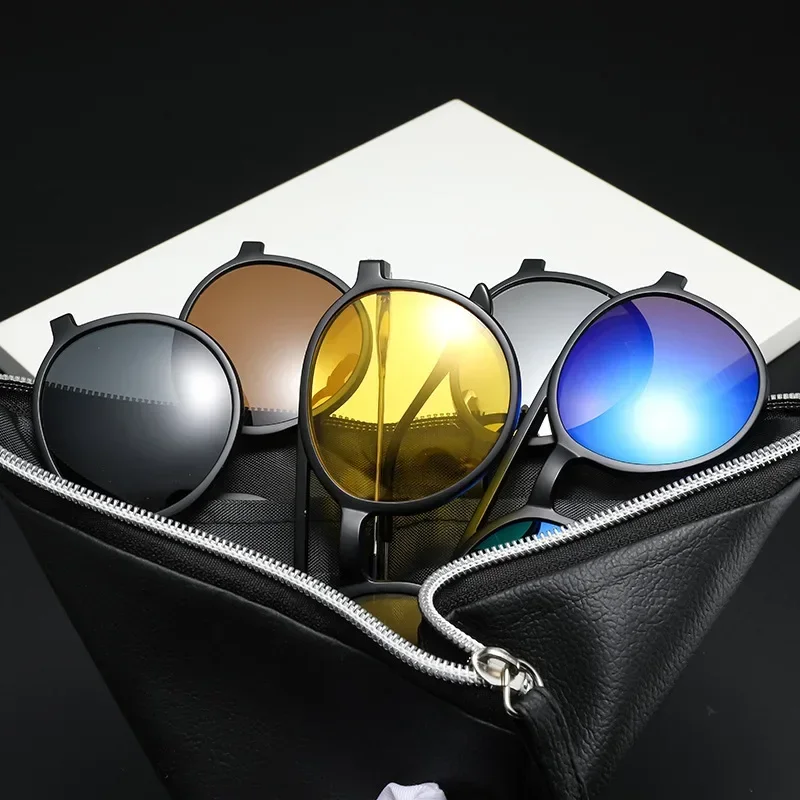

XUKA Frames Multifunction Round Sports 6 In1 Magnetic Clip Sunglasses Women Glasses Fashion Trend Polarized Customizable Myopia