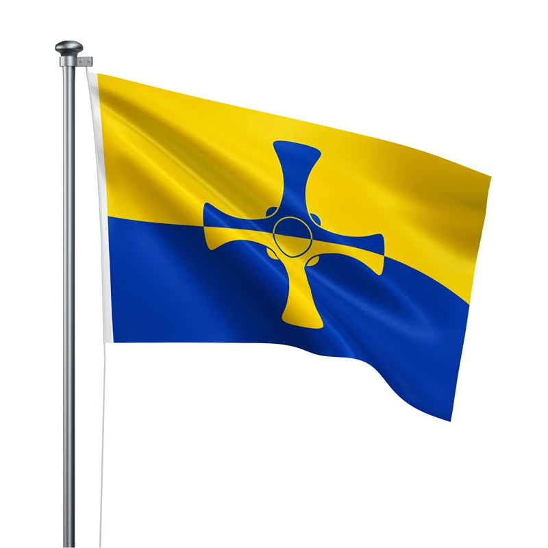 Gaslight Gatekeep Girlboss 5' x 3' County Durham England Flag Banner Polyester with Brass Grommets 150cm x 90cm