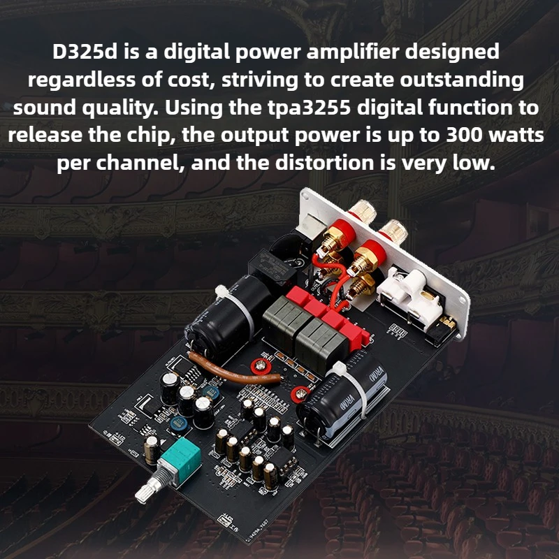 D325D TPA3255 듀얼 채널 고출력 HIFI 디지털 고음질 앰프, 오디오 앰프 300W * 2 가정용 파워 앰프